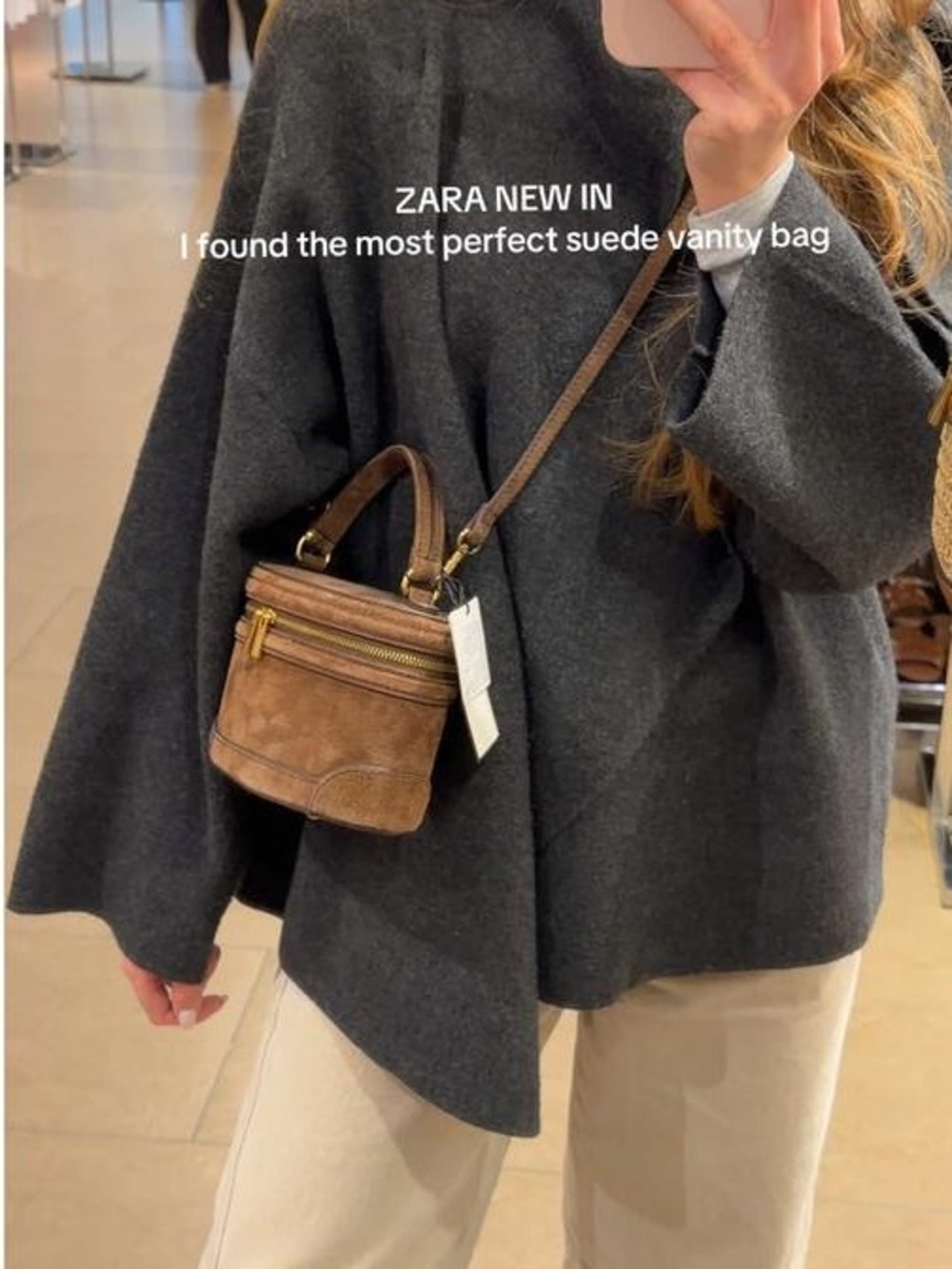 Zara Brown Leather Vanity Bag - NWT - Picture 6 of 6